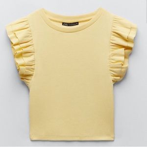 YELLOW ZARA RUFFLE TANK